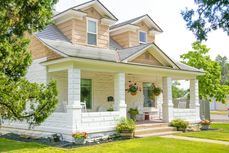 Bungalow home with a full-width front porch